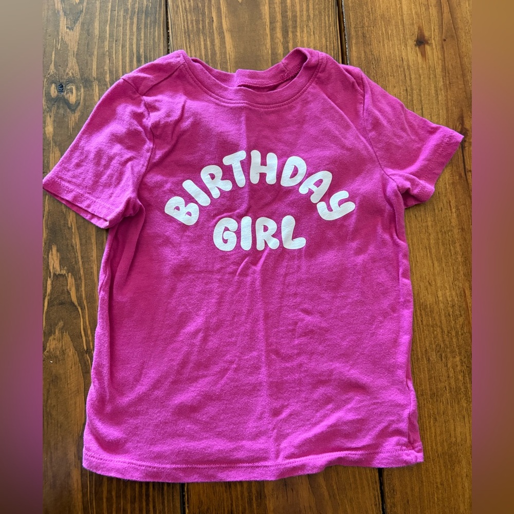 Old Navy Bright Pink "Birthday Girl" Short Sleeve Tee